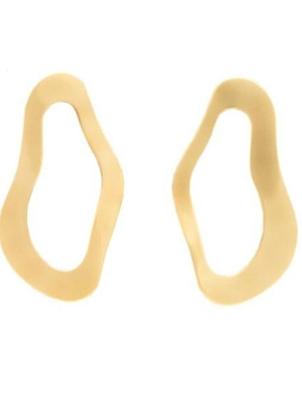 Goldtone Abstract Open Form Earrings